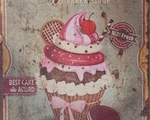 Πίνακας από Φελλό Vintage Cupcake - Μαρούσι