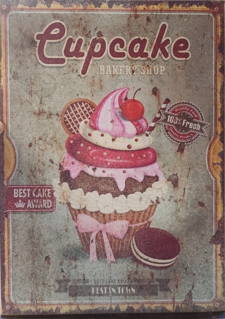 Εικόνα 1 από 3 - Πίνακας από Φελλό Vintage Cupcake -  Βόρεια & Ανατολικά Προάστια >  Μαρούσι