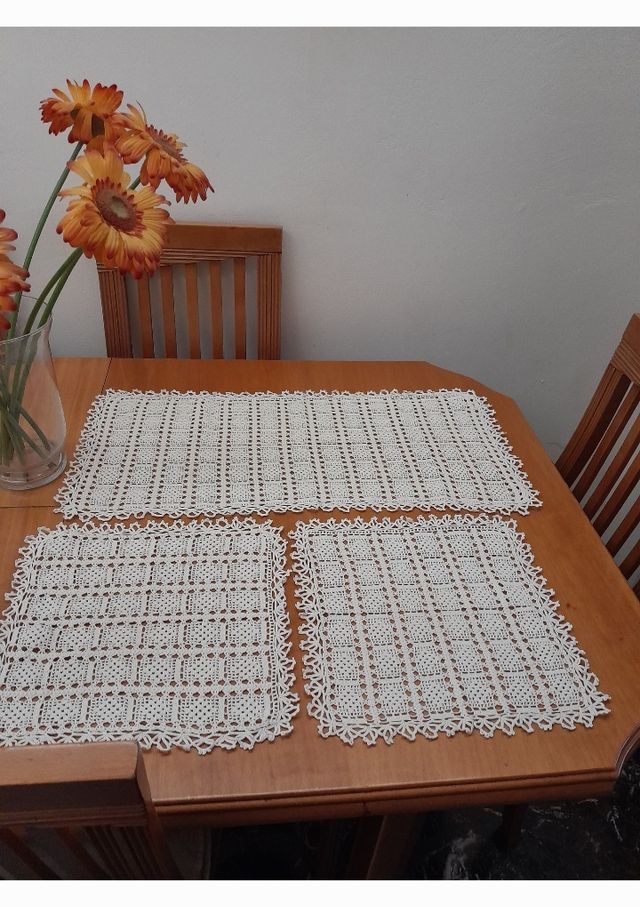 Εικόνα 1 από 4 - Σετ Σεμέν Πλεκτά Βελονάκι -  Υπόλοιπο Πειραιά >  Κερατσίνι